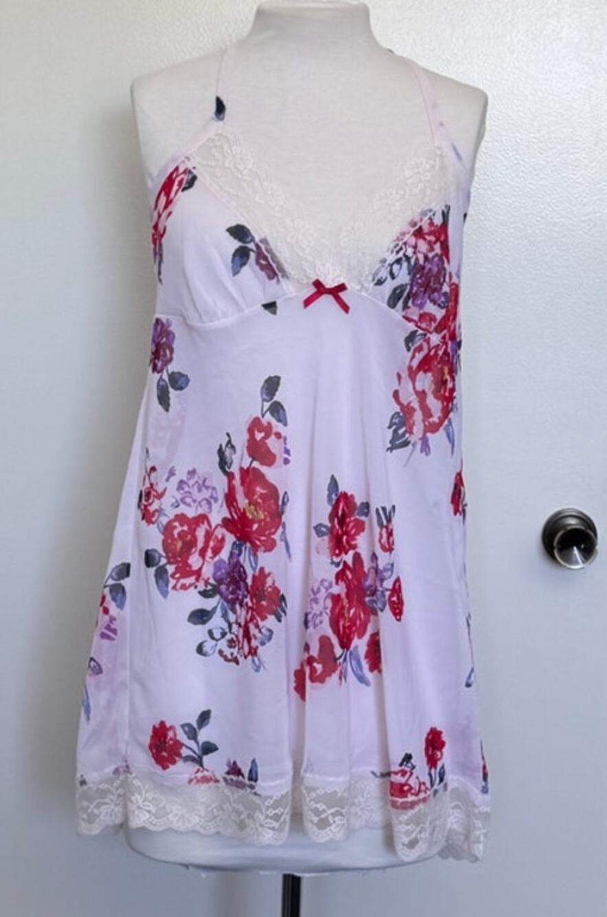 NWT Adore Me Floral Love Cream/Pink Chemise Size 0X